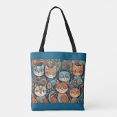 kalmerende katten boodschappentas tote bag (Achterkant)