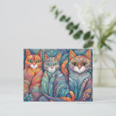 kalmerende katten briefkaart (Staand voorkant)