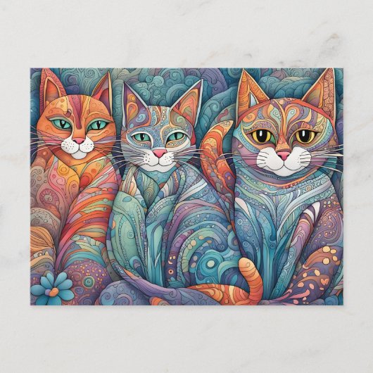 kalmerende katten briefkaart (Voorkant)