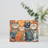 kalmerende katten briefkaart (Staand voorkant)