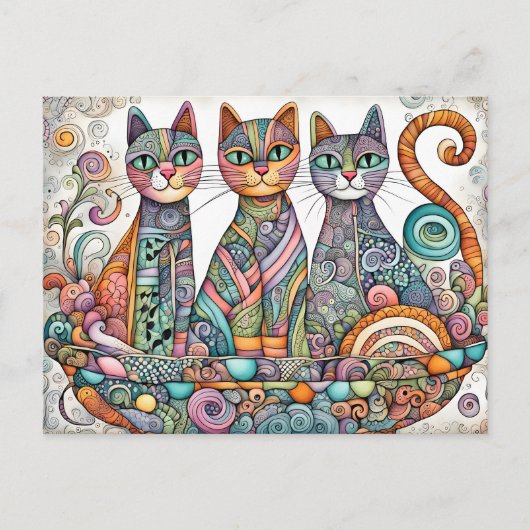 kalmerende katten briefkaart (Voorkant)