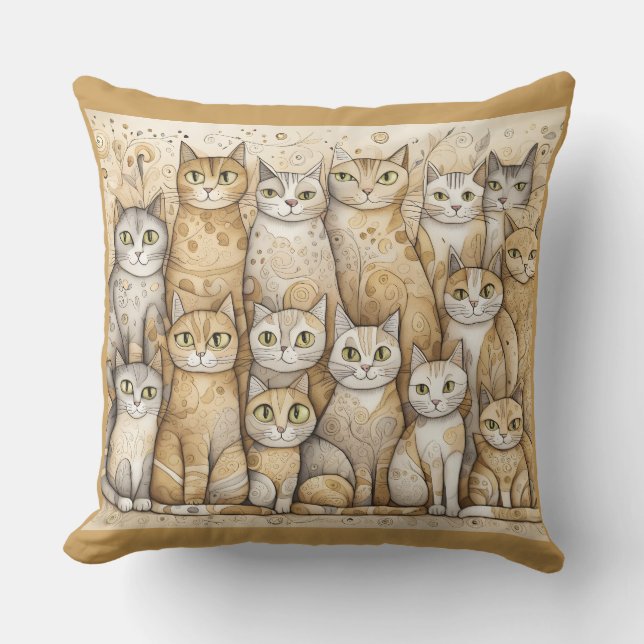 kalmerende katten buitenkussen (Voorkant)