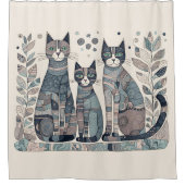 Kalmerende Katten Douchegordijn (Voorkant)