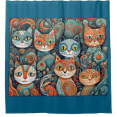 Kalmerende Katten Douchegordijn (Voorkant)