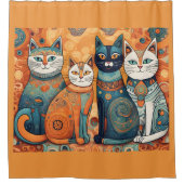 Kalmerende Katten Douchegordijn (Voorkant)