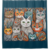 Kalmerende Katten Douchegordijn (Voorkant)