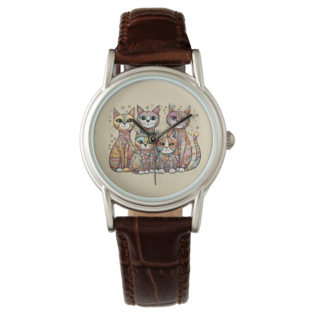 Kalmerende katten kijken horloge (Voorkant)