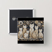 Kalmerende katten knop vierkante button 5,1 cm (Voorkant /achterkant)