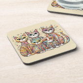 Kalmerende Katten onderzetter Set (Linkerzijde)