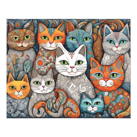 kalmerende katten poster (Voorkant)