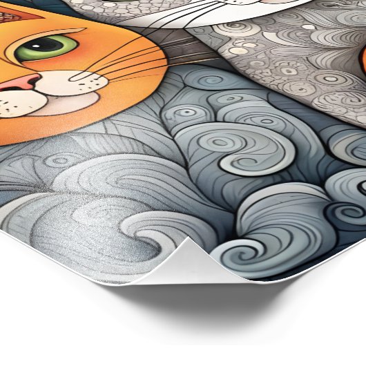 kalmerende katten poster (Hoek)