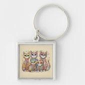 Kalmerende Katten sleutelhanger (Voorkant)