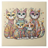 Kalmerende Katten tegel Tegeltje (Voorkant)