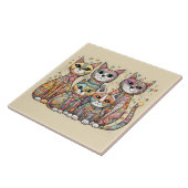 Kalmerende Katten tegel Tegeltje (Zijkant)