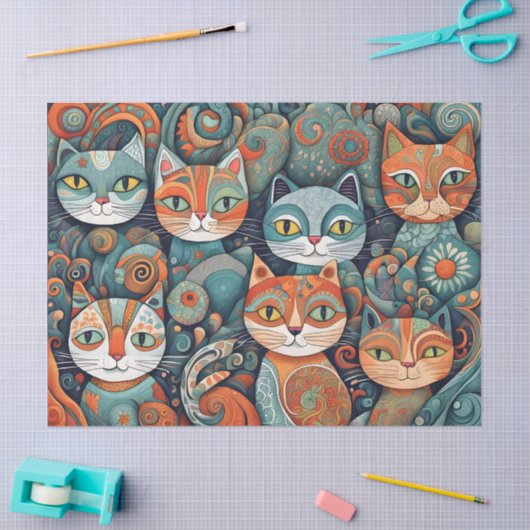 kalmerende katten tissue tissuepapier (Craft)