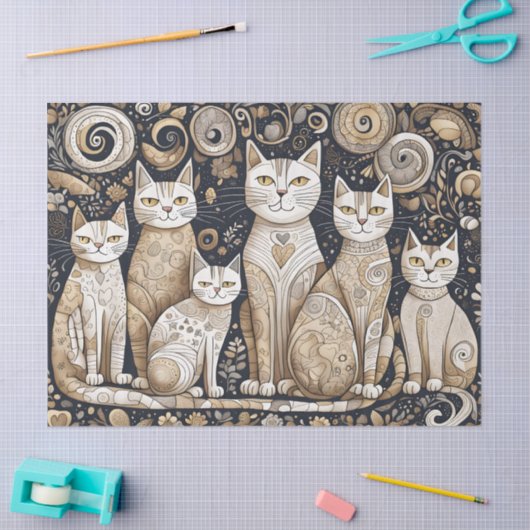 kalmerende katten tissue tissuepapier (Craft)