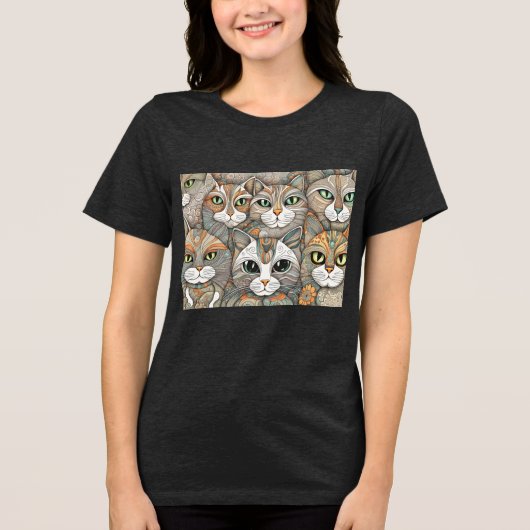 Kalmerende Katten Tri-Blend Shirt (Voorkant)