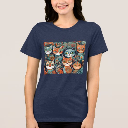 Kalmerende katten Tri-Blend shirt (Voorkant)