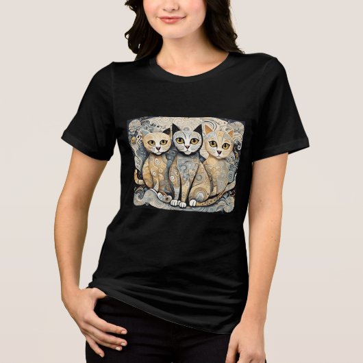 kalmerende katten Tri-Blend T-shirt (Voorkant)