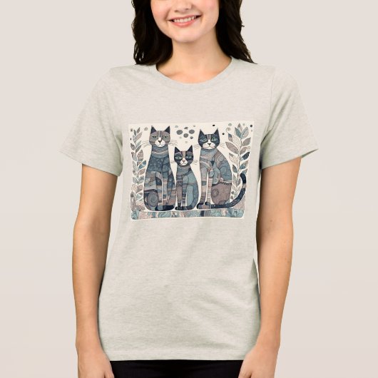 kalmerende katten Tri-Blend T-shirt (Voorkant)