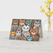 kalmerende katten wenskaart kaart (Gele Bloem)