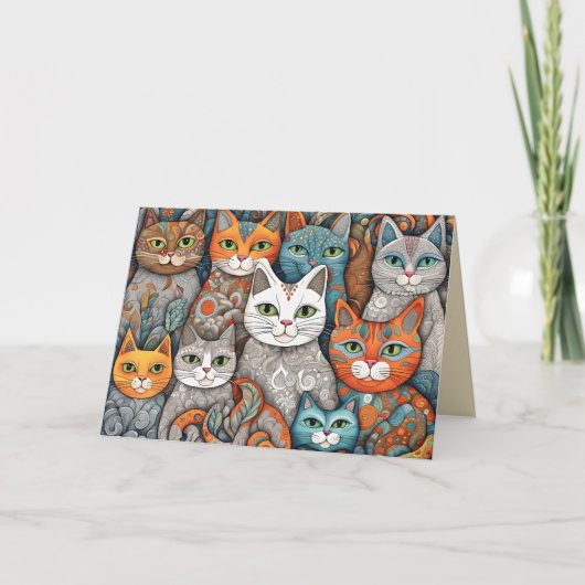 kalmerende katten wenskaart kaart (Voorkant)