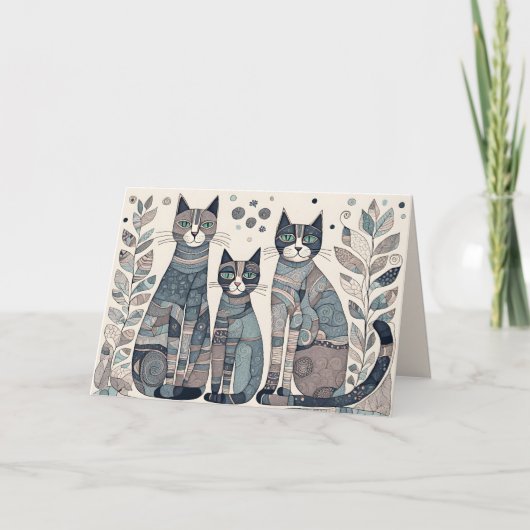 kalmerende katten wenskaart kaart (Voorkant)