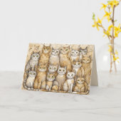 kalmerende katten wenskaart kaart (Gele Bloem)