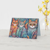 kalmerende katten wenskaart kaart (Gele Bloem)