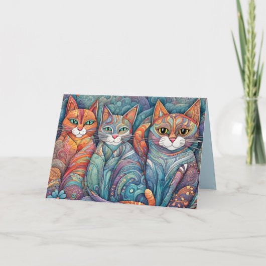 kalmerende katten wenskaart kaart (Voorkant)