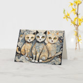 kalmerende katten wenskaart kaart (Gele Bloem)