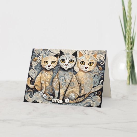 kalmerende katten wenskaart kaart (Voorkant)