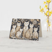 kalmerende katten wenskaart kaart (Gele Bloem)