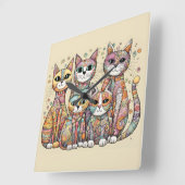 kalmerende kattenklok vierkante klok (Hoek)