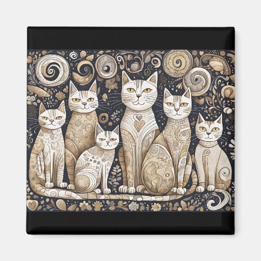 kalmerende kattenmagneet magneet (Voorkant)