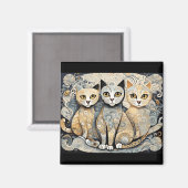 kalmerende kattenmagneet magneet (Voorkant / Achterkant)
