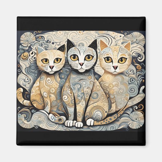 kalmerende kattenmagneet magneet (Voorkant)