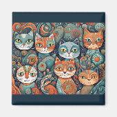 kalmerende kattenmagneet magneet (Voorkant)