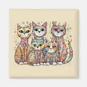 kalmerende kattenmagneet magneet (Voorkant)