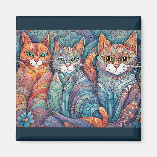 kalmerende kattenmagneet magneet (Voorkant)