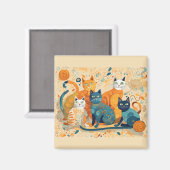 kalmerende kattenmagneet magneet (Voorkant / Achterkant)