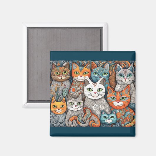 kalmerende kattenmagneet magneet (Voorkant / Achterkant)