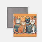 kalmerende kattenmagneet magneet (Voorkant / Achterkant)