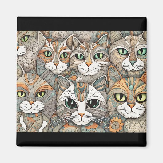 kalmerende kattenmagneet magneet (Voorkant)