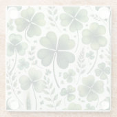 Kalmerende Klavers Glazen Onderzetter (Achterkant)