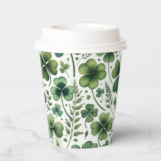 Kalmerende Klavers Papieren Bekers (Achterkant)