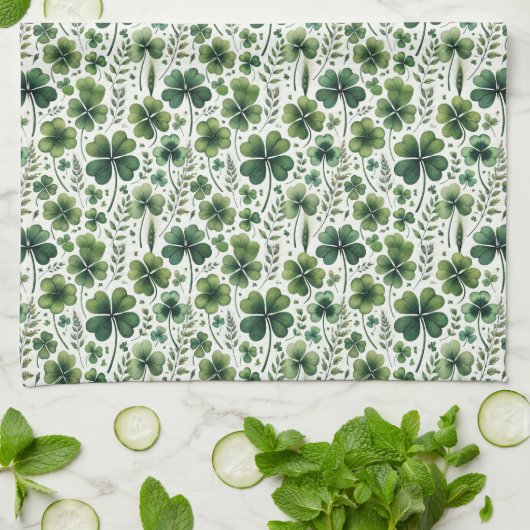 Kalmerende Klavers Theedoek (Gevouwen)