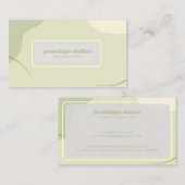 Kalmerende kleuren van beige en groen Beautician Visitekaartje (Voorkant / Achterkant)