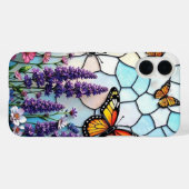 Kalmerende Lavander en Vlinders Glas in lood Case-Mate iPhone Case (Achterkant (horizontaal))