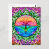 Kalmerende levensboom in regenboogkleuren briefkaart (Voorkant / Achterkant)